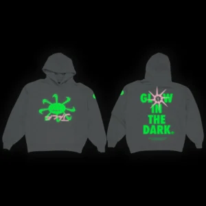 Alternative view of CJ X NIKE SMILEY GLOW IN THE DARK HOODIE (GRAY)